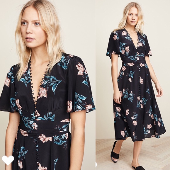 Nicholas Piper Floral Silk Midi Dress NWT - Picture 5 of 8